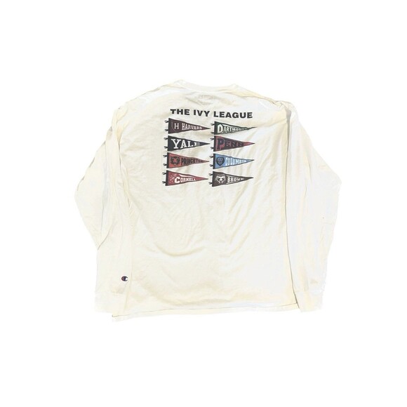 Champion Mens Harvard T-Shirt 2XL XXL Ivy League Long Sleeve Crew Neck White Tee - Picture 1 of 3